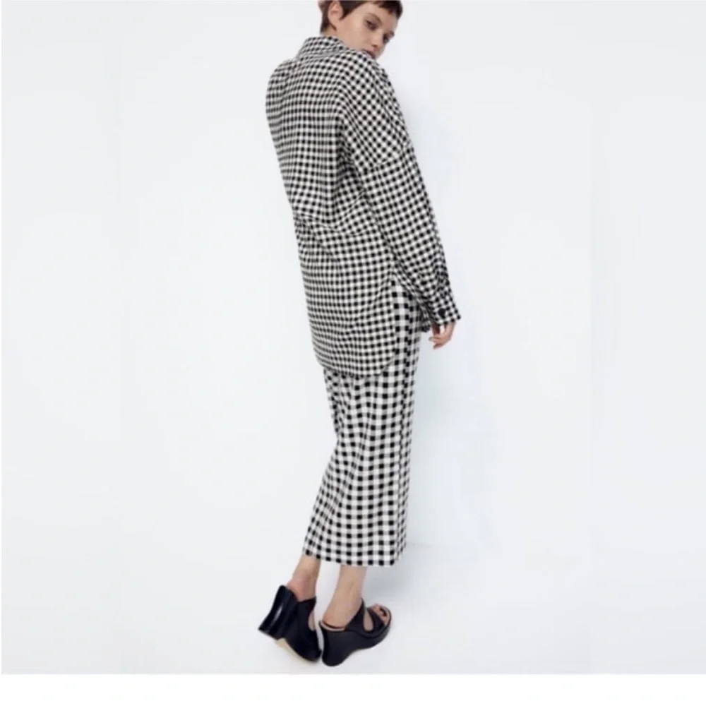 Zara Black and White Checkered Jacket - Picture 3 of 5